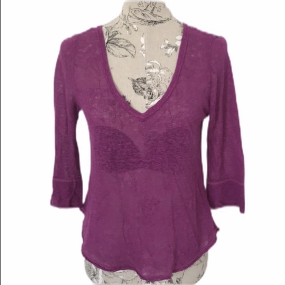 *𝅺free people Purple Top XS - Picture 1 of 5